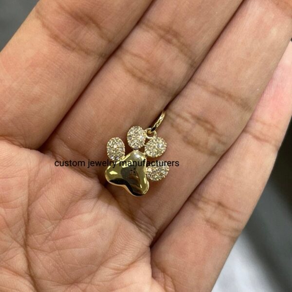 14K Diamond Paw Charm, Animal Lovers