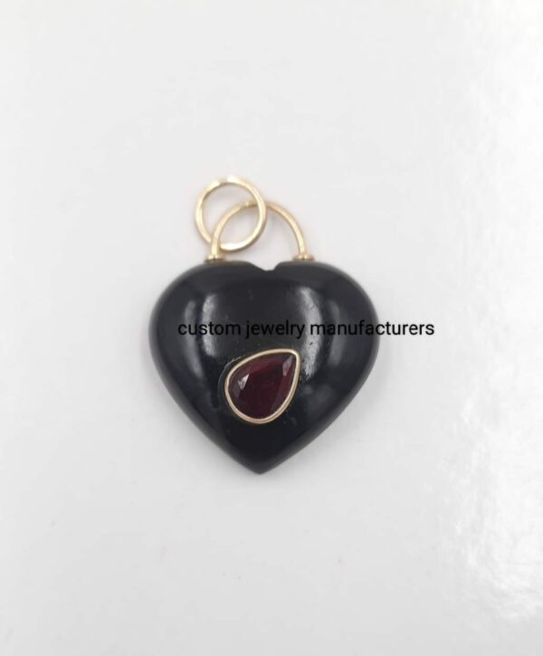 Turquoise Gemstone Heart Pendant - Image 2