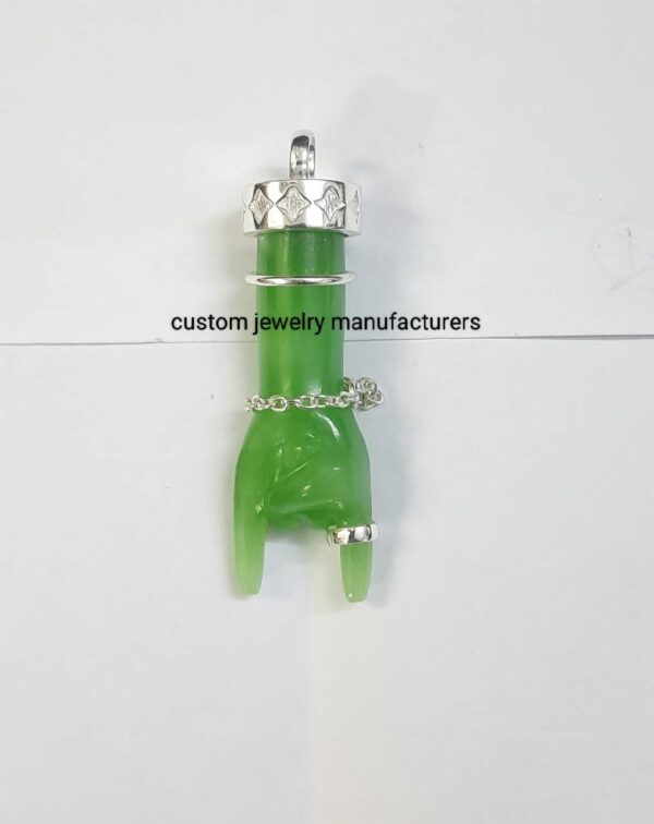 925 Silver Coral Figa Hand Charm - Image 3