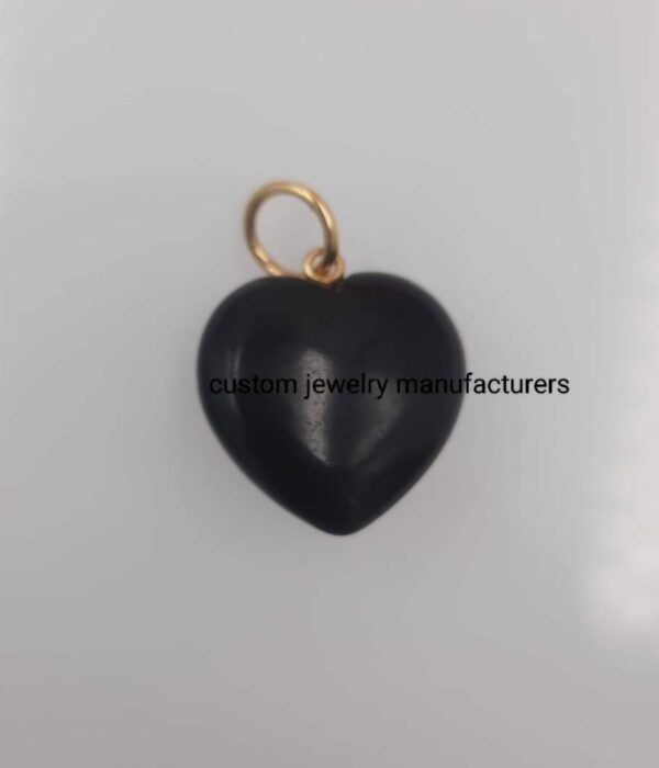 Natural Black Onyx Heart Pendant - Image 2