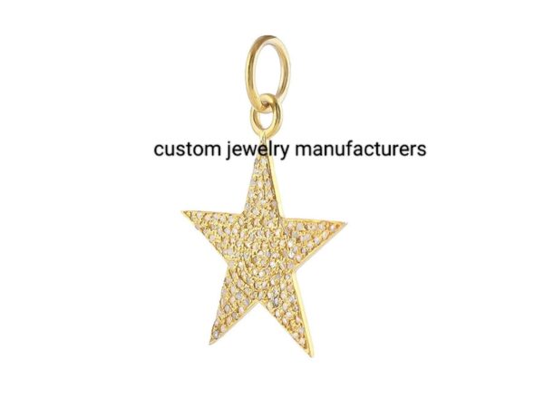 14K Gold Plated Pave Diamond Star Pendant - Image 3