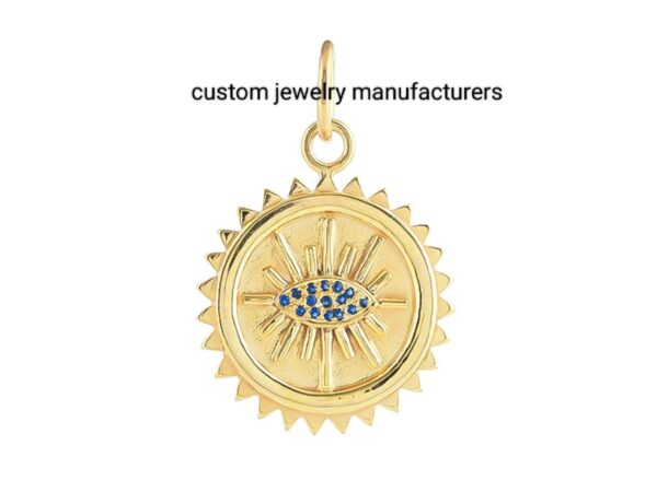 Sterling Silver Blue Sapphire Evil Eye Pendant