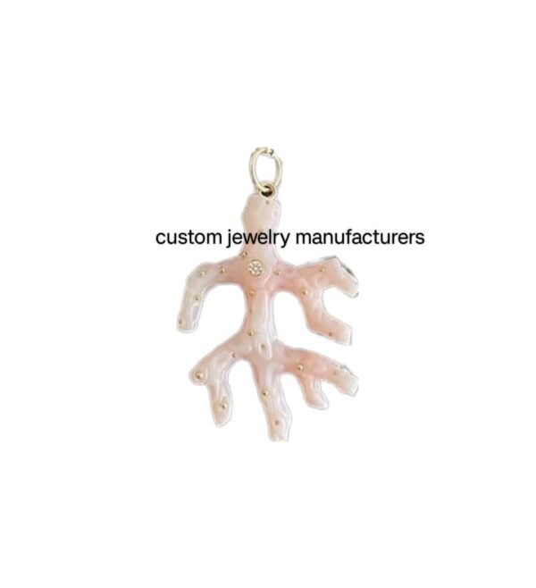 Pink Coral Branch Floater Necklace