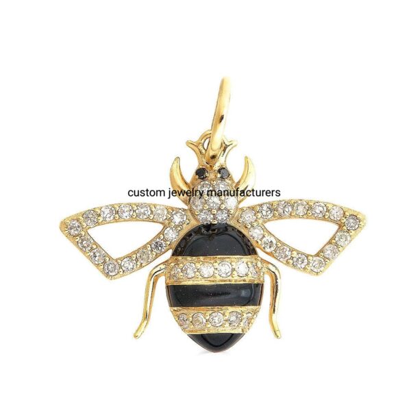 14k Diamond Bee Charm