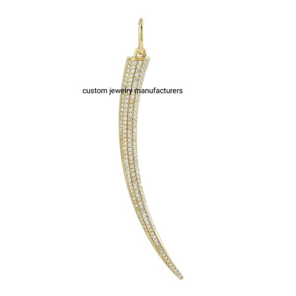 925 Silver Gold Horn Charm Pendant