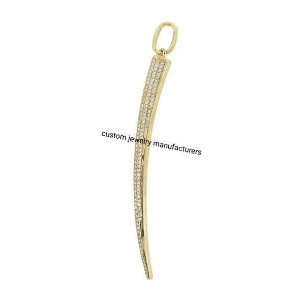 925 Silver Gold Horn Charm Pendant - Image 3