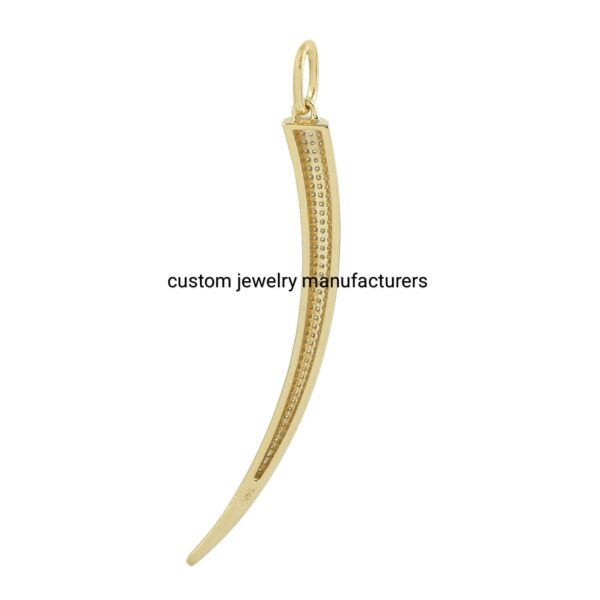 925 Silver Gold Horn Charm Pendant - Image 4