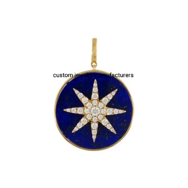 925 Silver Star Diamond Lapis Lazuli Necklace