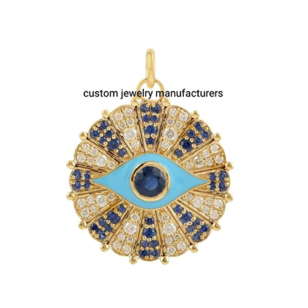 925 Silver Enamel Evil Eye Diamond Necklace