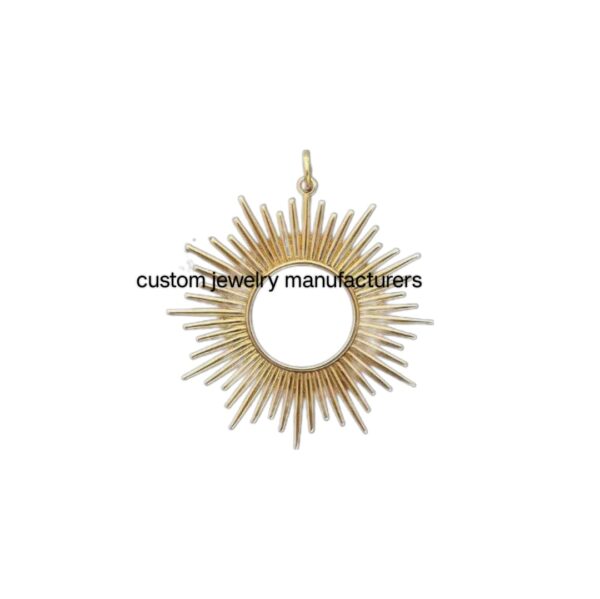 925 Silver Gold Sunburst Necklace