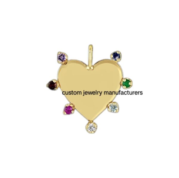 925 Silver Gold Beautiful Diamond Heart Pendant - Image 3