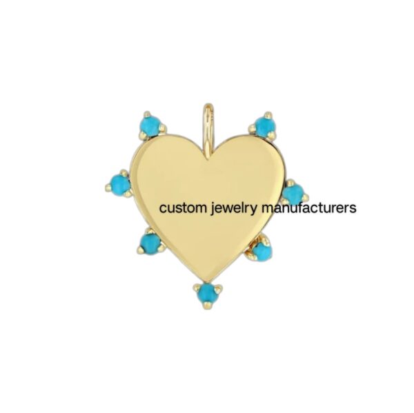 925 Silver Gold Beautiful Diamond Heart Pendant