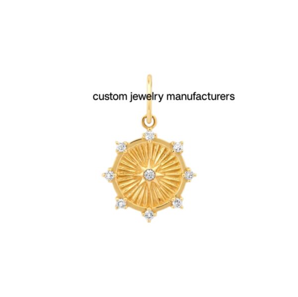 925 Silver Designer Star Disc Fluted Diamond Pendant