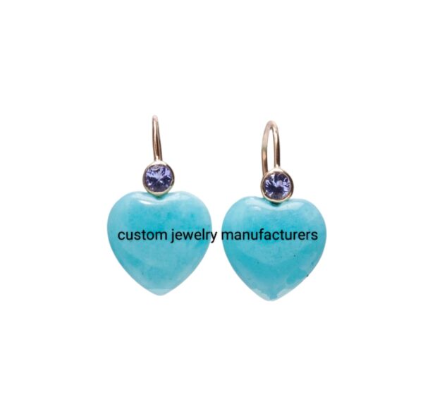 Turquoise Gemstone Heart Drop Earring