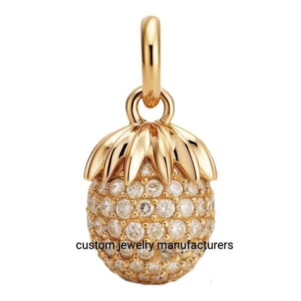 14K Gold Pineapple Pendant