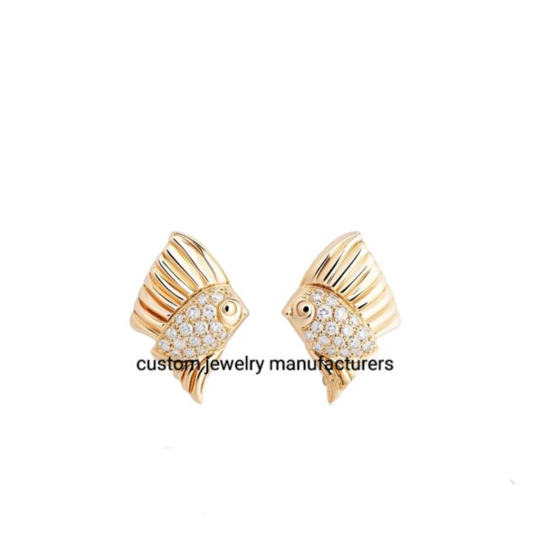 14K Gold Diamond Longfin AngelFish