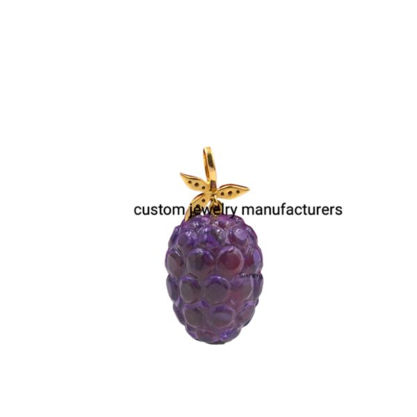 Solid 14k Gold Grape Pendant