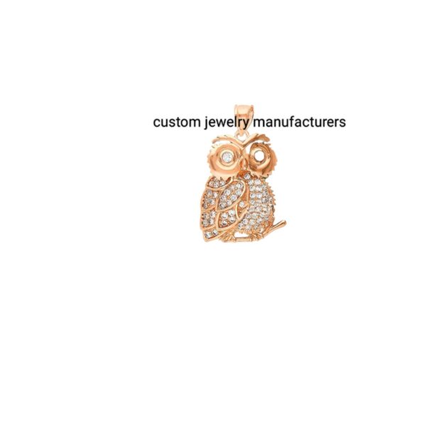 925 Silver Pave Diamond Owl Pendant