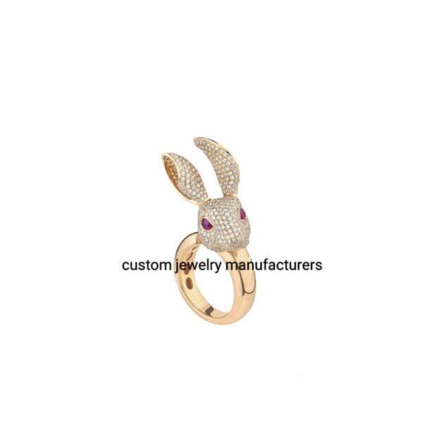 Silver Diamond Rabbit Ring