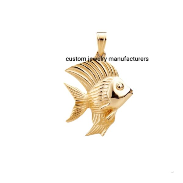 14K  Gold Plated Angel Fish Pendant