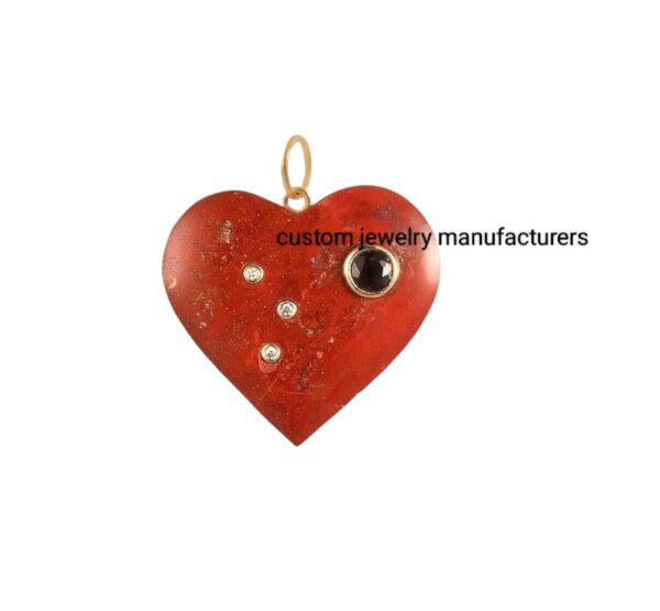 Red Jasper Puffed Heart Pendant