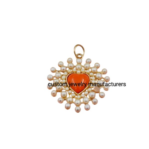 Pearl & Rose Quartz Heart Charm - Image 3